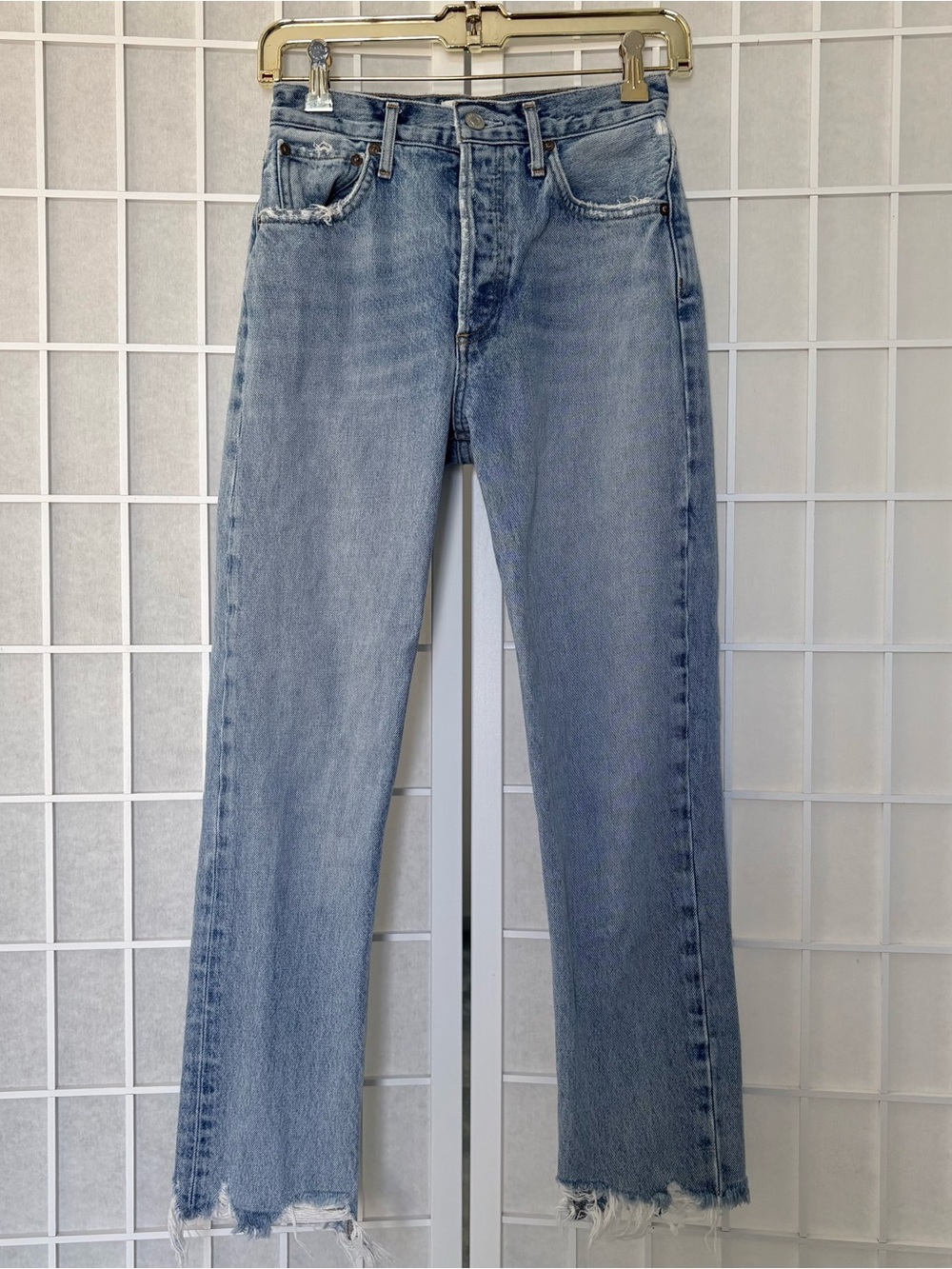 AGOLDE Riley High Rise Cropped Jeans Light Wash Size 24 XS LIKE NEW